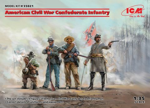 ICM 1:35 Us Civil War Confederate Infantry