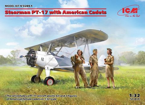 ICM 1:32 Stearman Pt-17 With American Cadets