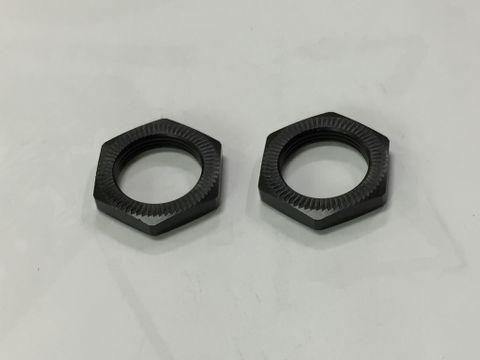 Cen Racing Wheel Hex Nuts 23mm(2pcs,Ribbed,Matte Black)