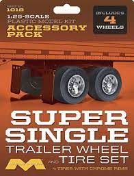 Moebius 1:25 Super Single Trailer Wheel& Tire Set