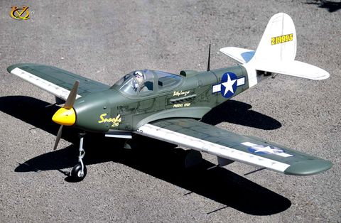 VQ Models P-39 Airacobra 46-62 /EP Summer Camo, 1580mm WS, 4Ch RC