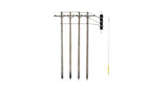 Woodland Scenics HO Pre-Wired Poles-Single Crossbar