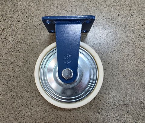 200mm Nylon Fixed Wheel 130 x 110mm Plate