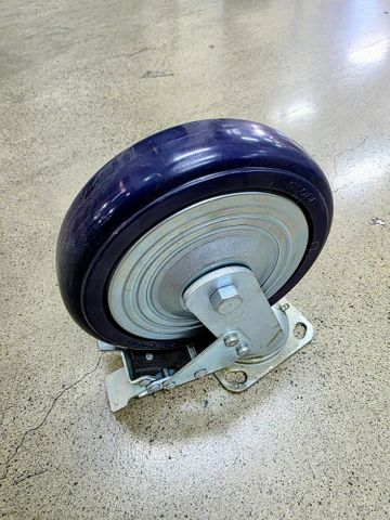 200mm Bolt On Plate Swivel Blue Wheel