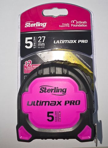 5M Sterling PINK Ultimax Pro Tape Measure