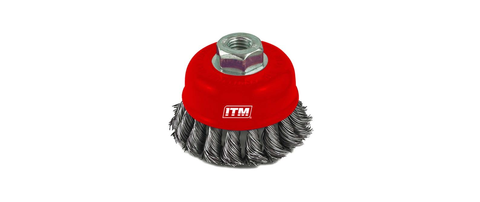 ITM TWIST KNOT CUP BRUSH STAINLESS STEEL 65MM