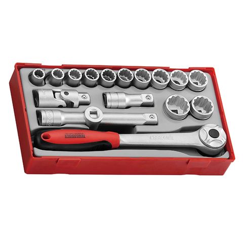 TENG 1/2DR 17PC SOCKET SET MET.IN TRAY