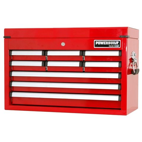 POWERBUILT 9 DRAWER TOOL CHEST RED TOP BOX