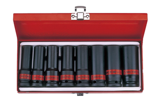 KING TONY 8 PC 1/2 6 PT DEEP IMPACT SOCKET SET 1/2"-5/16