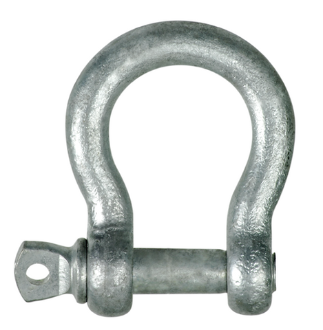 BOW SHACKLE 8X10mm HT 0.75TON GALV