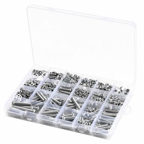 ASSORT.KIT BOLT NUT WASHER M6 ZP 8BOLT SIZES 525PC