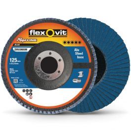 FLAP DISC FLEXOVIT MEGALINE 125X60G,ZIRC.INOX