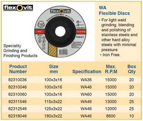 125MMX3.0 FLEXOVIT DC FLEX GRIND DISC