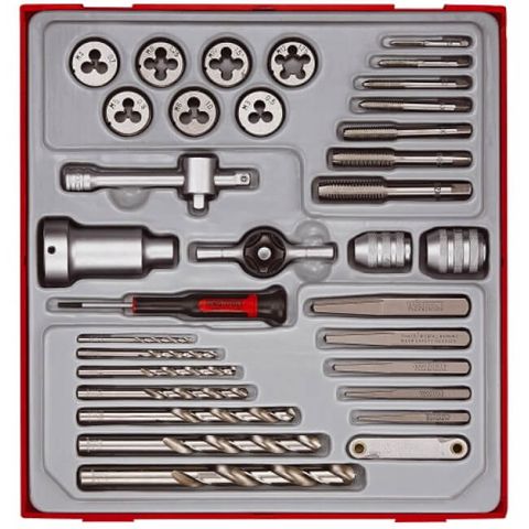 TENG TAP DIE & EXTRACTOR SET 34PC. METRIC,TRAY