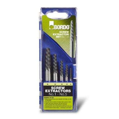 BORDO EXTRACTOR SET 5PC. NO DRILLS