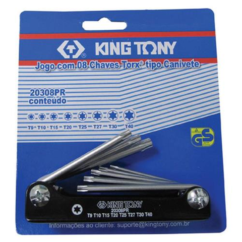 KING TONY TORX WRENCH SET 8PC KNIFE TYPE