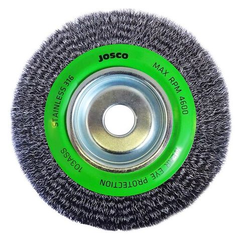 JOSCO BRUSH WHEEL CR 200X28XMB 0.35mm STAINLESS 316