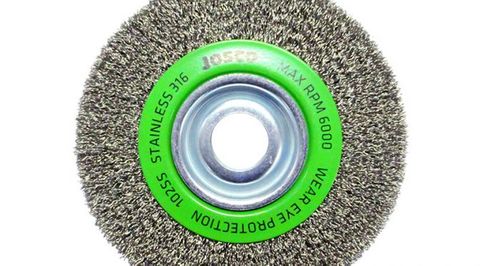 JOSCO BRUSH WHEEL CR 150X19XMB 0.35MM STAINLESS 316