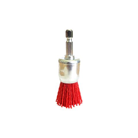 JOSCO Brush Cup 25 80g 6.3 Hex Spindle Red Abrasive Nylon