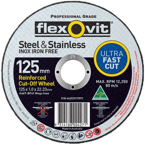 INOX CUT OFF DISC 125MMx1.0 FLEXOVIT