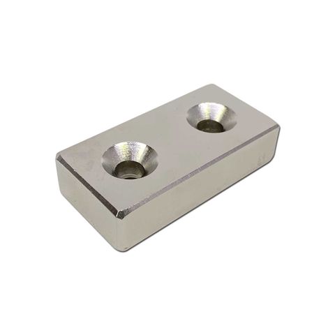 MAGNET,NEODYMIUM BLOCK L50XW25XH12mm 2C/SUNK HOLES