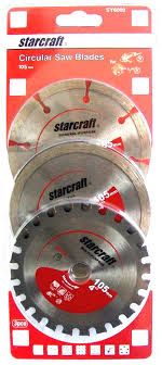 105mm 3PACK VARIOUS PURPOSE CUTTING BLADES''STARCRAFT''