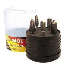 BLU-MOL BURR SET 5PC 1/4''SHANK,SB3,SC3,SC5,SF3 & SF5