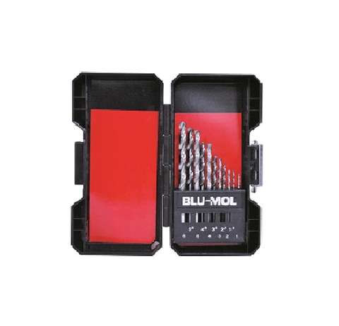BLU-MOL DRILL SET 11PC. 1-6mm IN 0.5mmINCR.