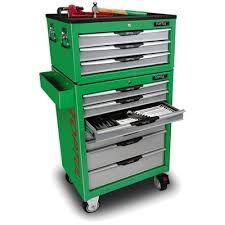 TOPTUL GREEN TOOL BOX COMBI 7X10DRW. 20 TRAYS OF TOOLS