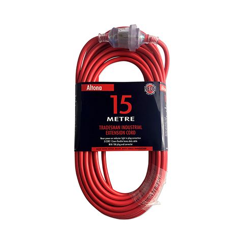 EXTENSION LEAD XTRA H/D NEON/IND 15A STND.EARTH PRONG 15Mtr