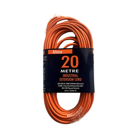 ELECT.EXTENSION 20Mtr 10ACABLE 10APLUG ''ALTONA''ORANGE