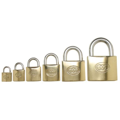 PADLOCK KEYED BRASS STND.SHACKLE 32mm
