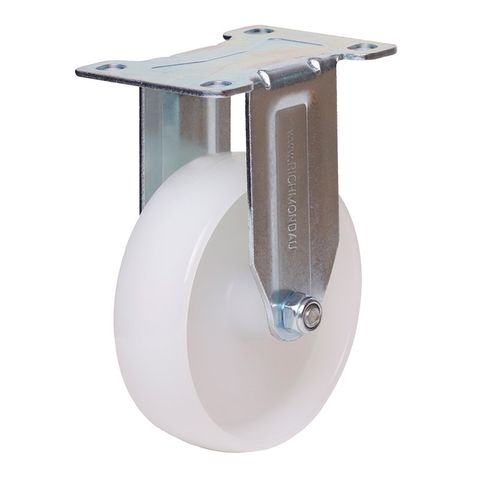 CASTOR RIGID 100MM WHITE NYLON