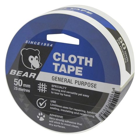 DUCT TAPE (CLOTH) WHITE 50mmX25mtr