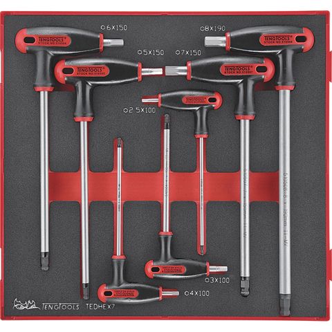 TENG 7PC T-HANDLE HEX KEY SET 2.5-8mm IN TRAY