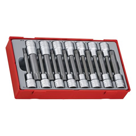 TENG 1/2DR BIT SET 15PC RIBE/SPLINE IN TRAY