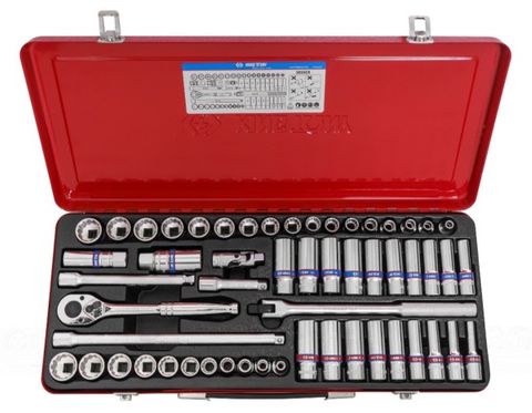 KING TONY 55PC 3/8”DR 12PT SOCKET SET METRIC & IMPERIAL