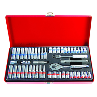 KING TONY 48PC 1/4DR MET/IMP SOCKET SET