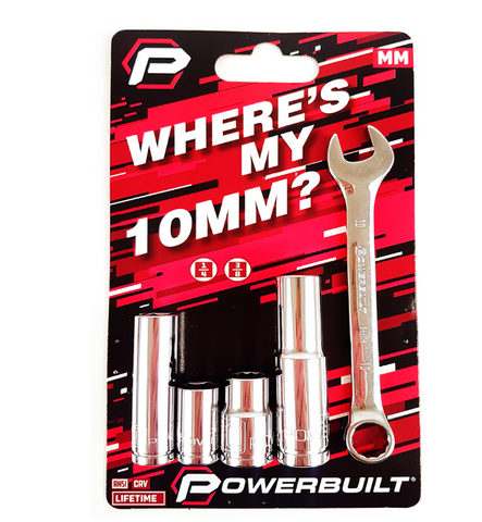 POWERBUILT 13MM SOCKET & WRENCH 5PCE