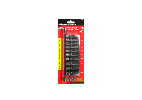 POWERBUILT 3/8” DR 10PC METRIC DEEP DUAL IMPACT SOCKET SET