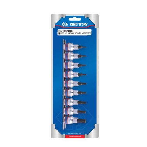 KING TONY 1/2DR TORX BIT SET 9PC T20-T60