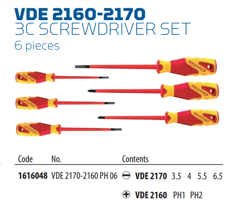 GEDORE INSULATED VDE SCREWDRIVER SET 6PCE