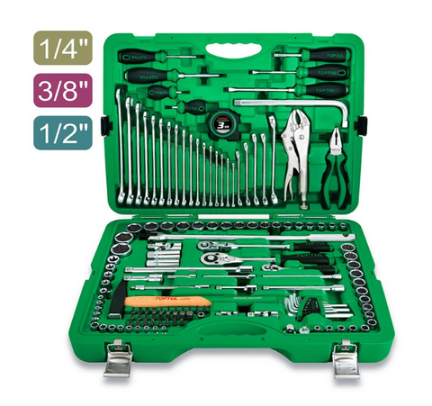 TOPTUL 144PC 1/4"-1/2"DR METRIC TOOL KIT