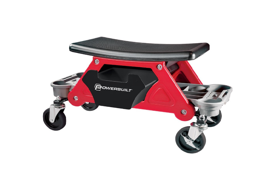 POWERBUILT ROLLING WORK SEAT WITH ORGANIZER