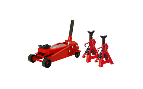 POWERBUILT 3.3TON / 3000KG GARAGE JACK + 1500KG JACK STAND COMBO