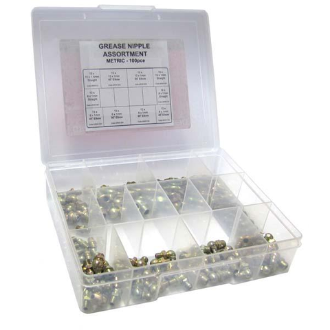 ARLUBE 100PCE METRIC G/NIPPLE SET