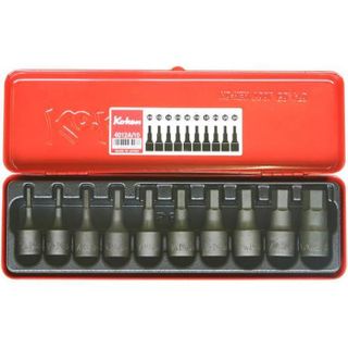KOKEN HEX BIT SOCKET SET 10PC 1/2DR IMP.IN CASE