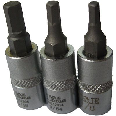 BIT SOCKET 1/4DR 3/16''HEX 35mmLONG ''T&E''