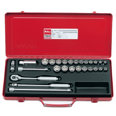 KOKEN 27PC 3/8DR MET/IMP 12PT SOCKET SET