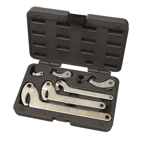 TOLEDO ADJ.C-HOOK WRENCH SET 8PC